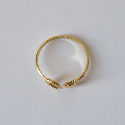 18K Gold Dainty Minimalist Sun Moon Ring Adjustable Open Band Jewelry