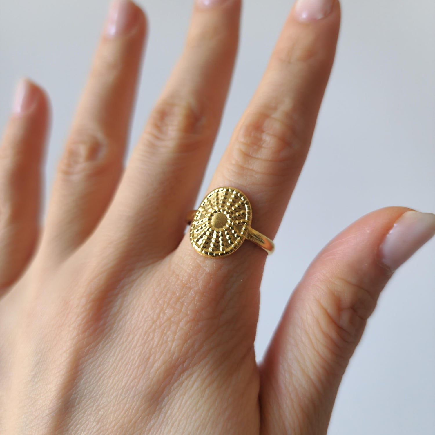 Gold Adjustable Sun Ring