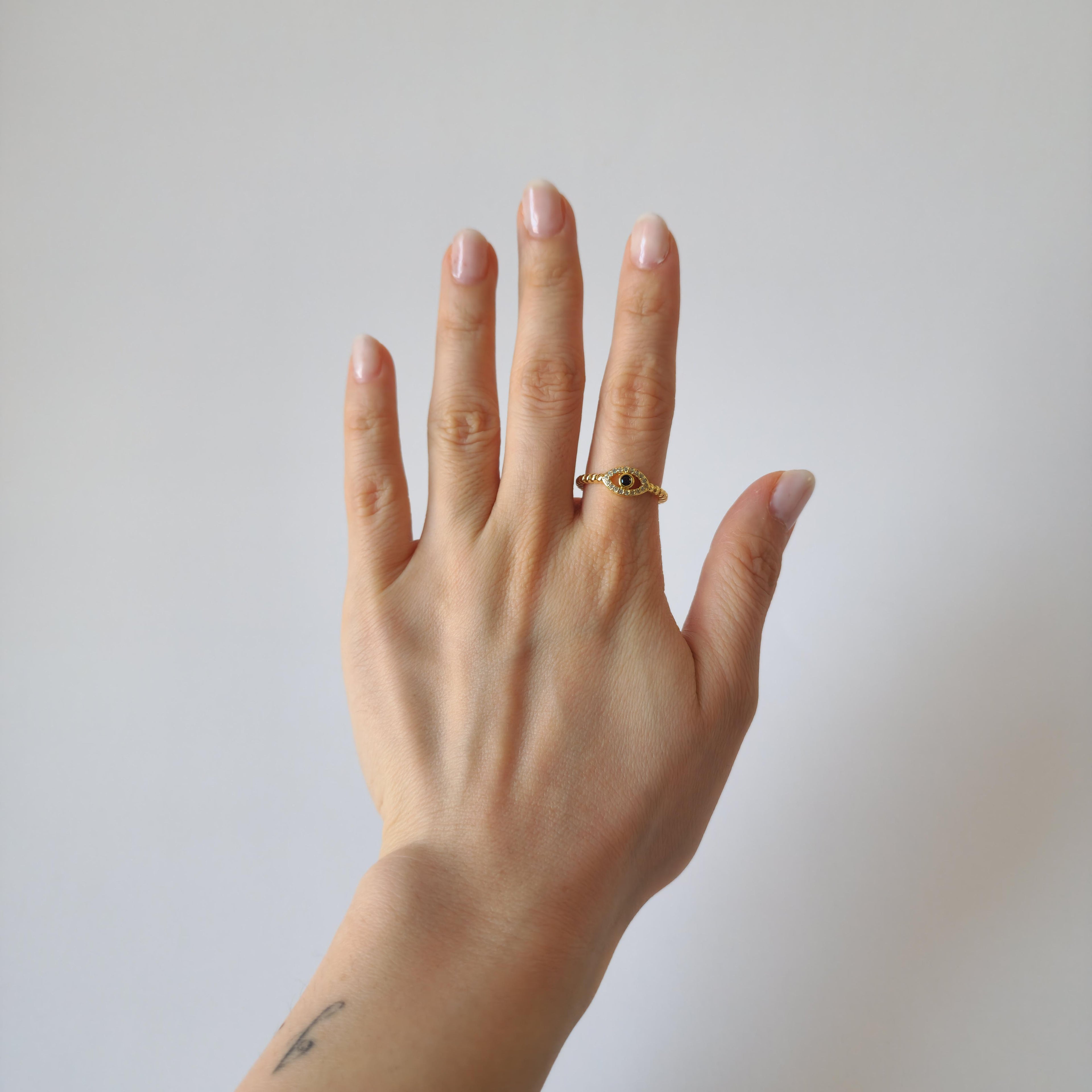 Evil Eye Adjustable Ring