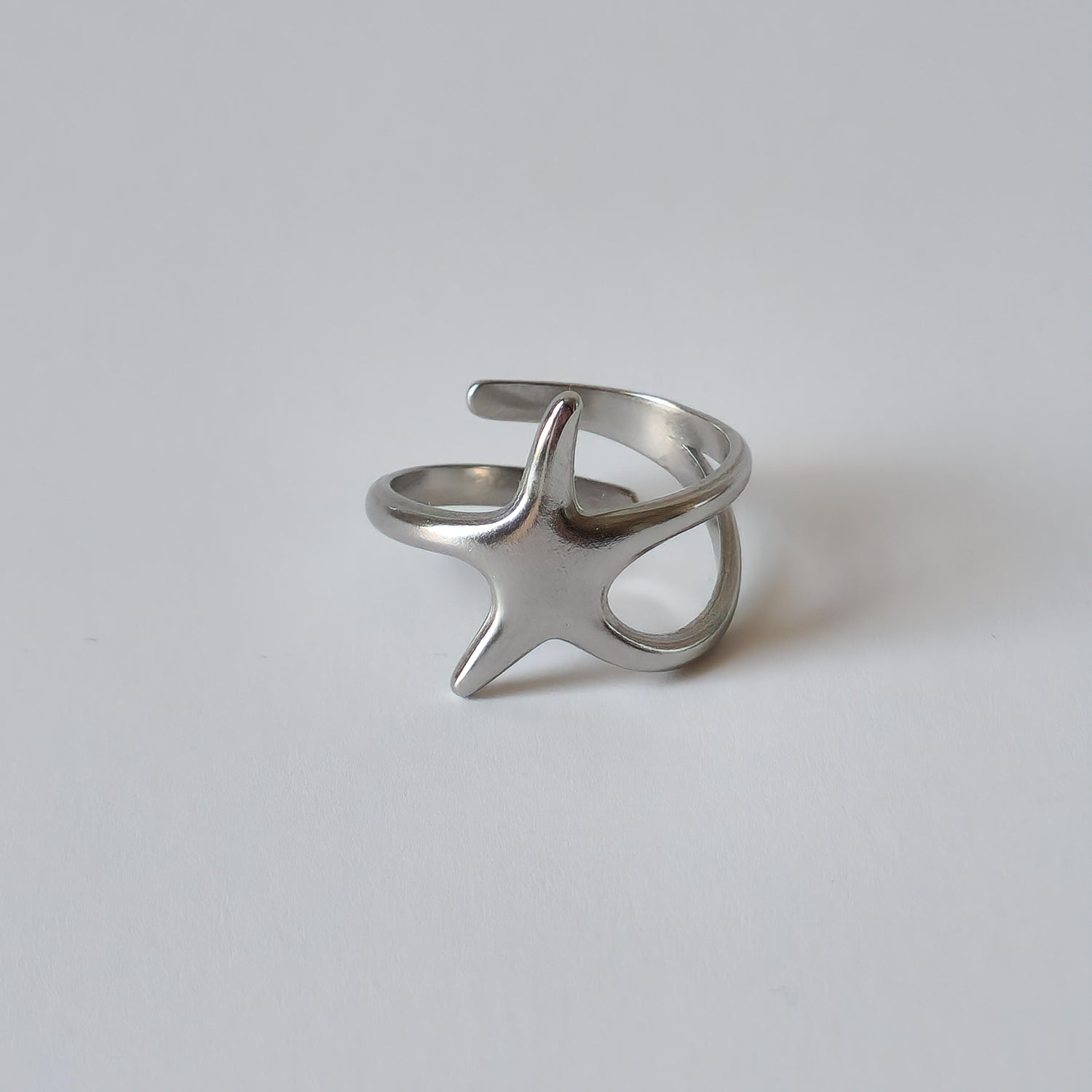 18K Gold Abstract Star Wrap Ring Adjustable Dainty Minimalist Celestial Jewelry