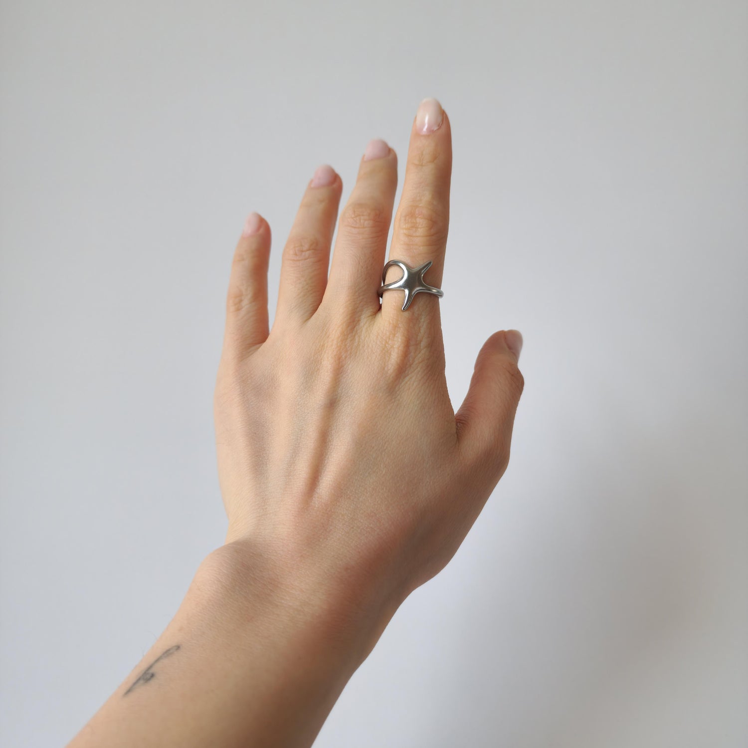 18K Gold Abstract Star Wrap Ring Adjustable Dainty Minimalist Celestial Jewelry