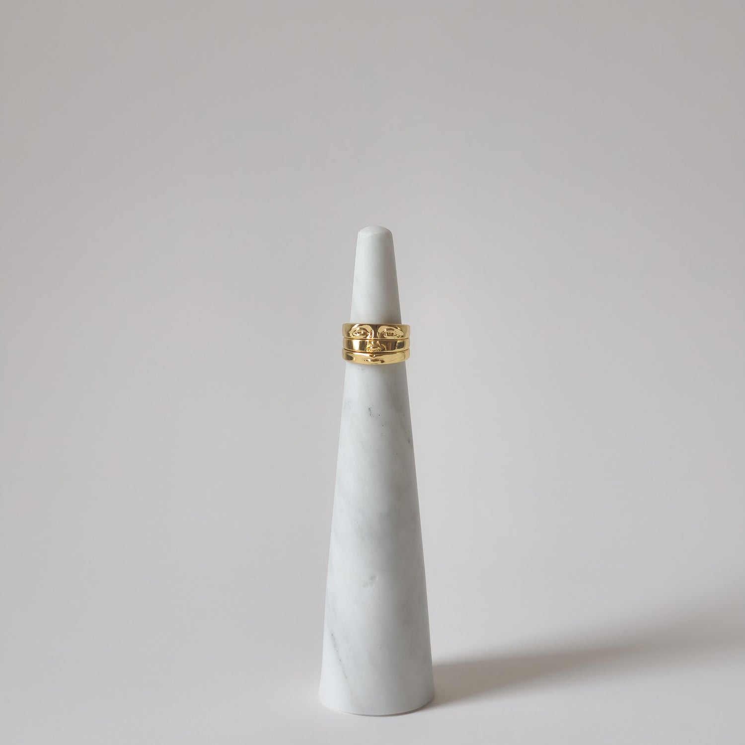 18K Gold Eye of David Triple Stack Ring for Women, Gothic Minimalist Stacking