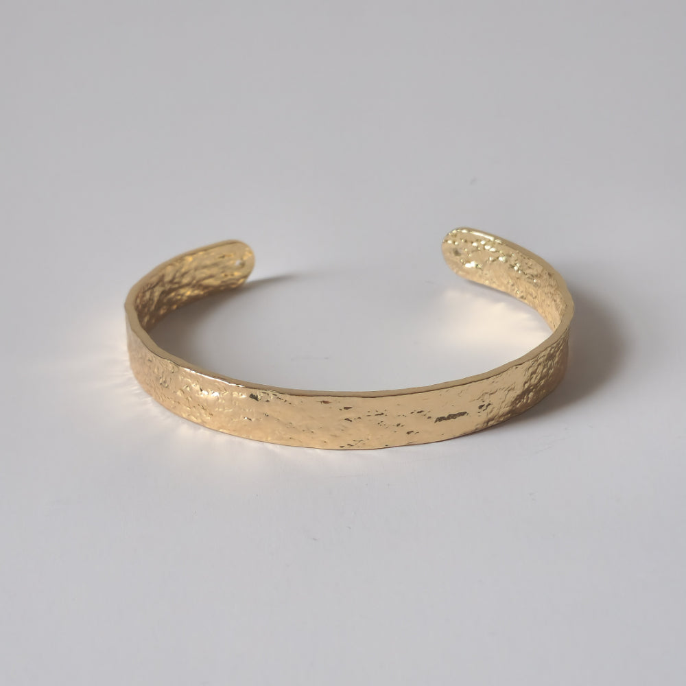 18K Gold Retro 90s Organic Bangle Bracelet Dainty Minimalist Womens Jewelry