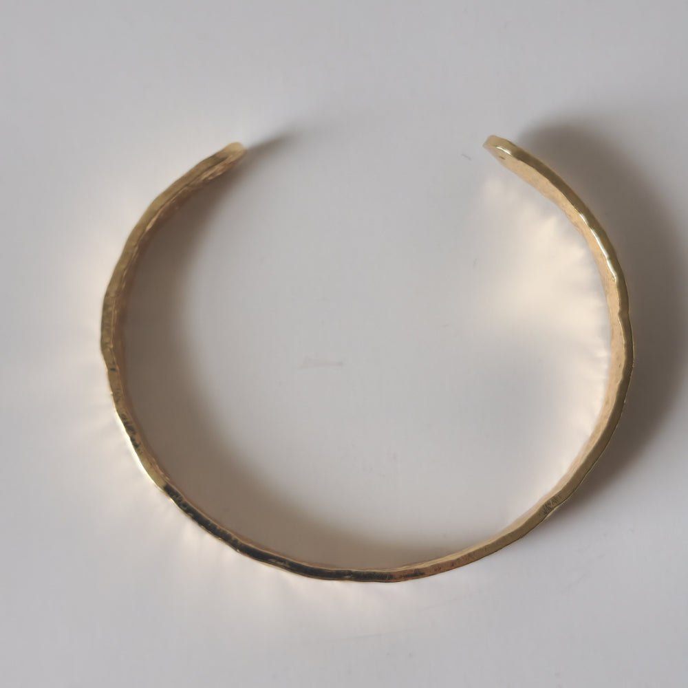 18K Gold Retro 90s Organic Bangle Bracelet Dainty Minimalist Womens Jewelry