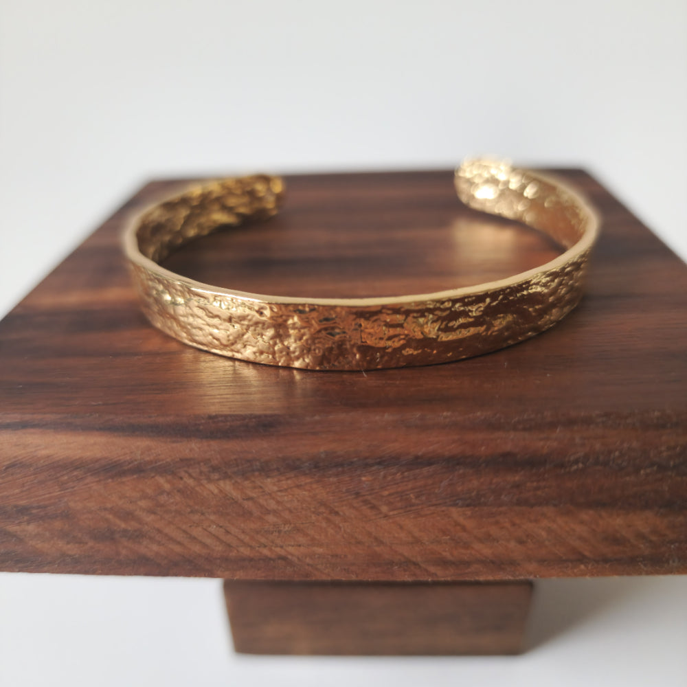 18K Gold Retro 90s Organic Bangle Bracelet Dainty Minimalist Womens Jewelry