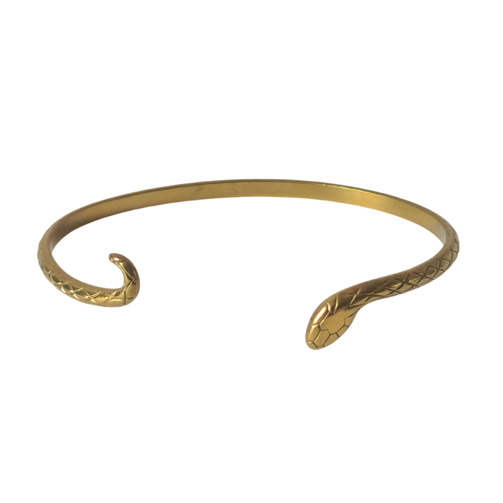18K Gold Dainty Minimalist Thin Snake Bangle Bracelet Serpent Womens Jewelry