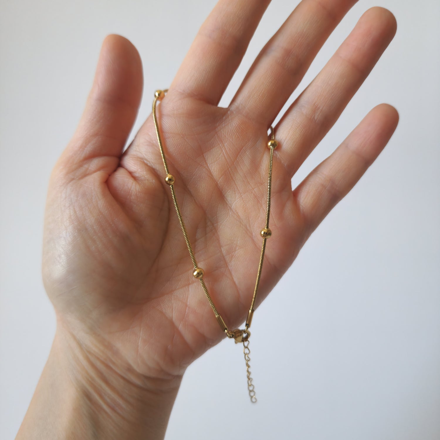 18K Gold Bead Anklet Dainty Minimalist Ankle Bracelet Womens Summer Jewelry