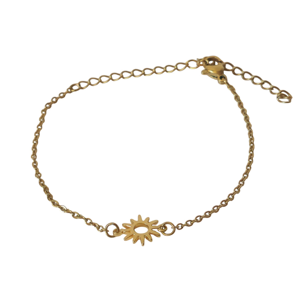 18K Gold Dainty Minimalist Sun Anklet Ankle Bracelet Celestial Womens Jewelry