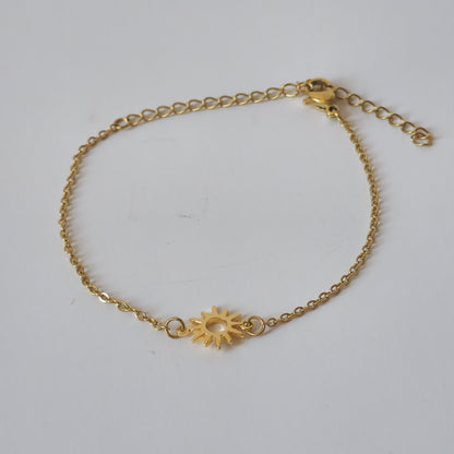 18K Gold Dainty Minimalist Sun Anklet Ankle Bracelet Celestial Womens Jewelry