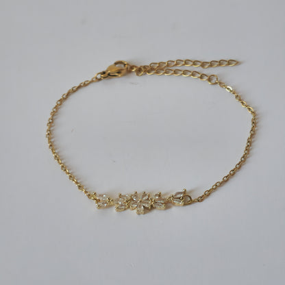 18K Gold Dainty Minimalist Flower Anklet Ankle Bracelet Womens Summer Jewelry