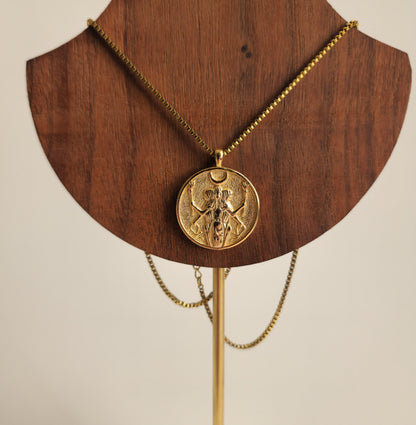 Hecate Coin Gold Necklace