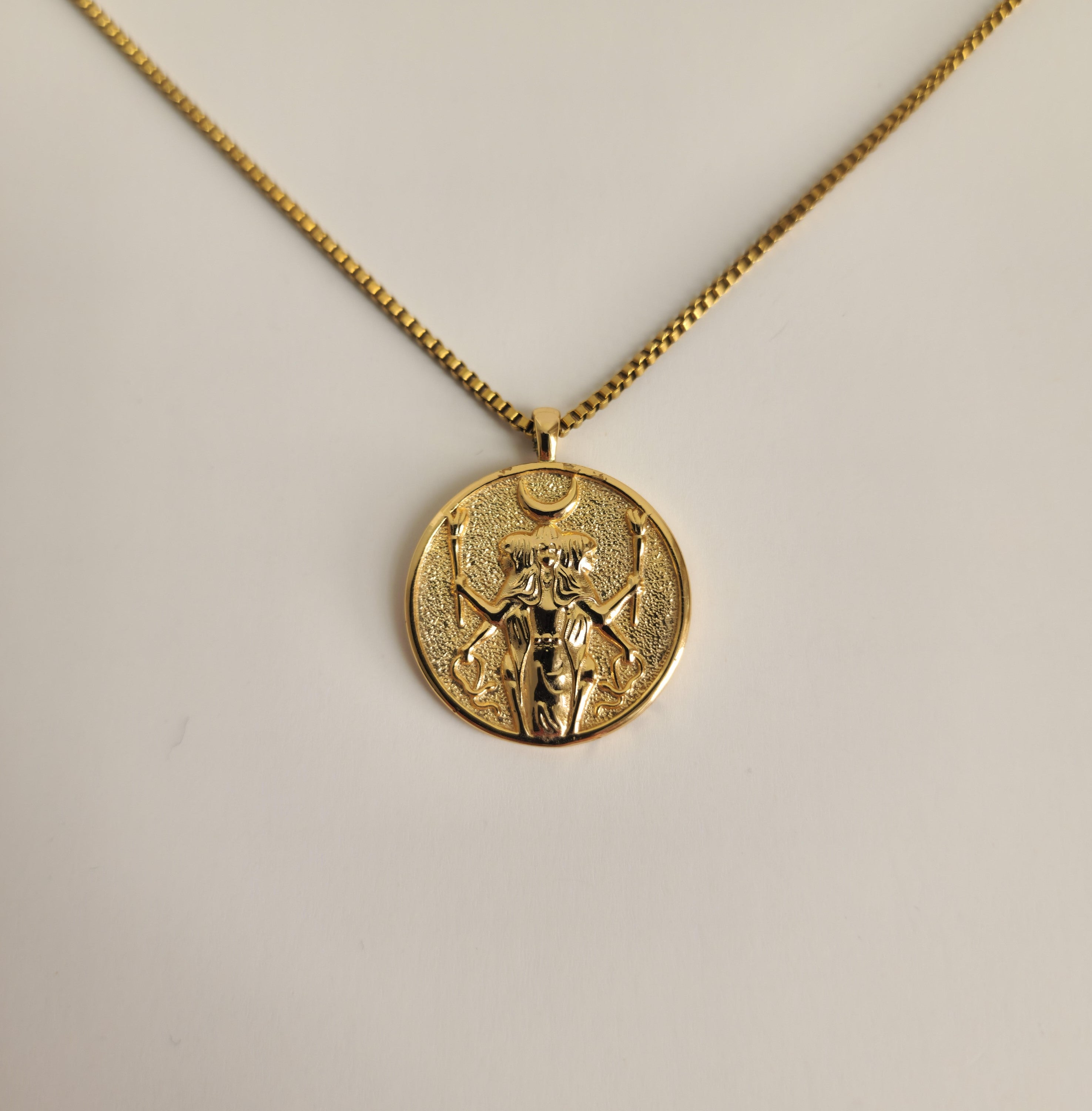 Hecate Coin Gold Necklace