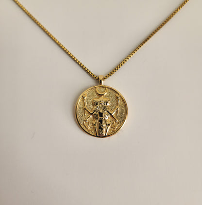Hecate Coin Gold Necklace