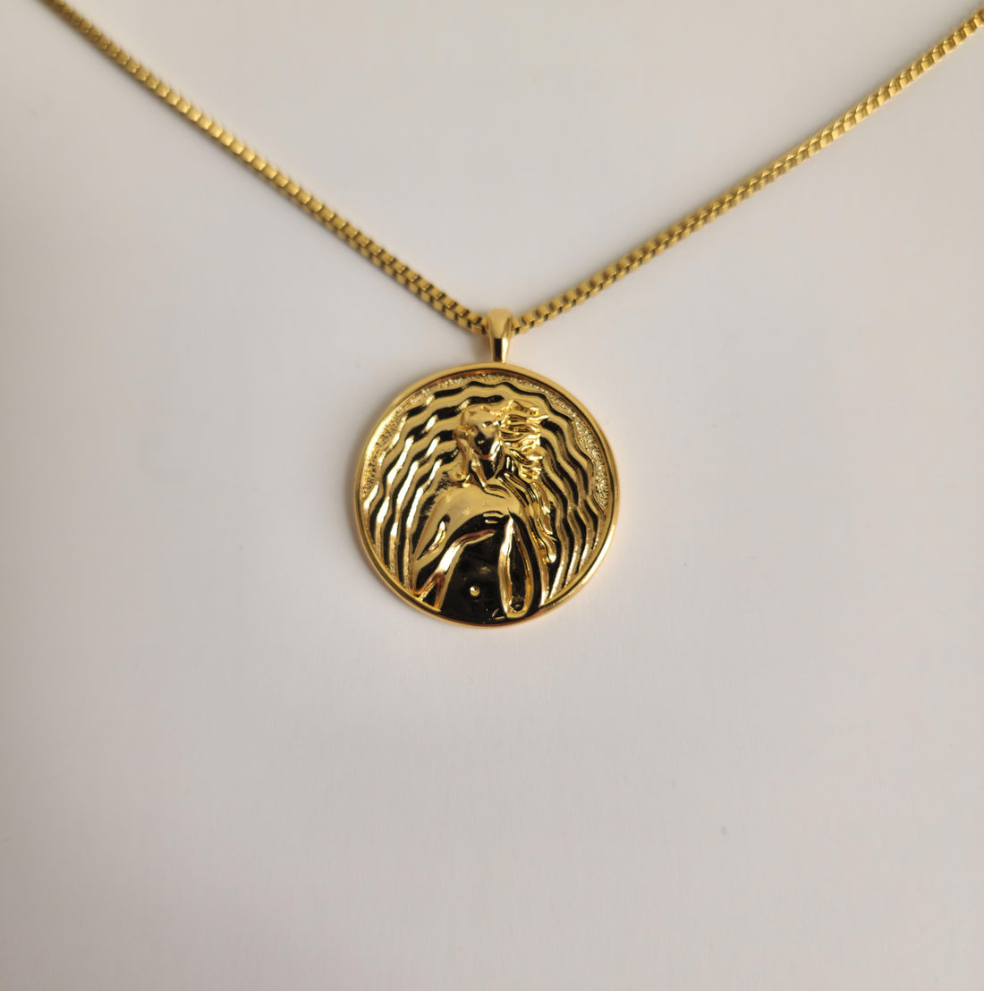 Aphrodite Coin Gold Necklace