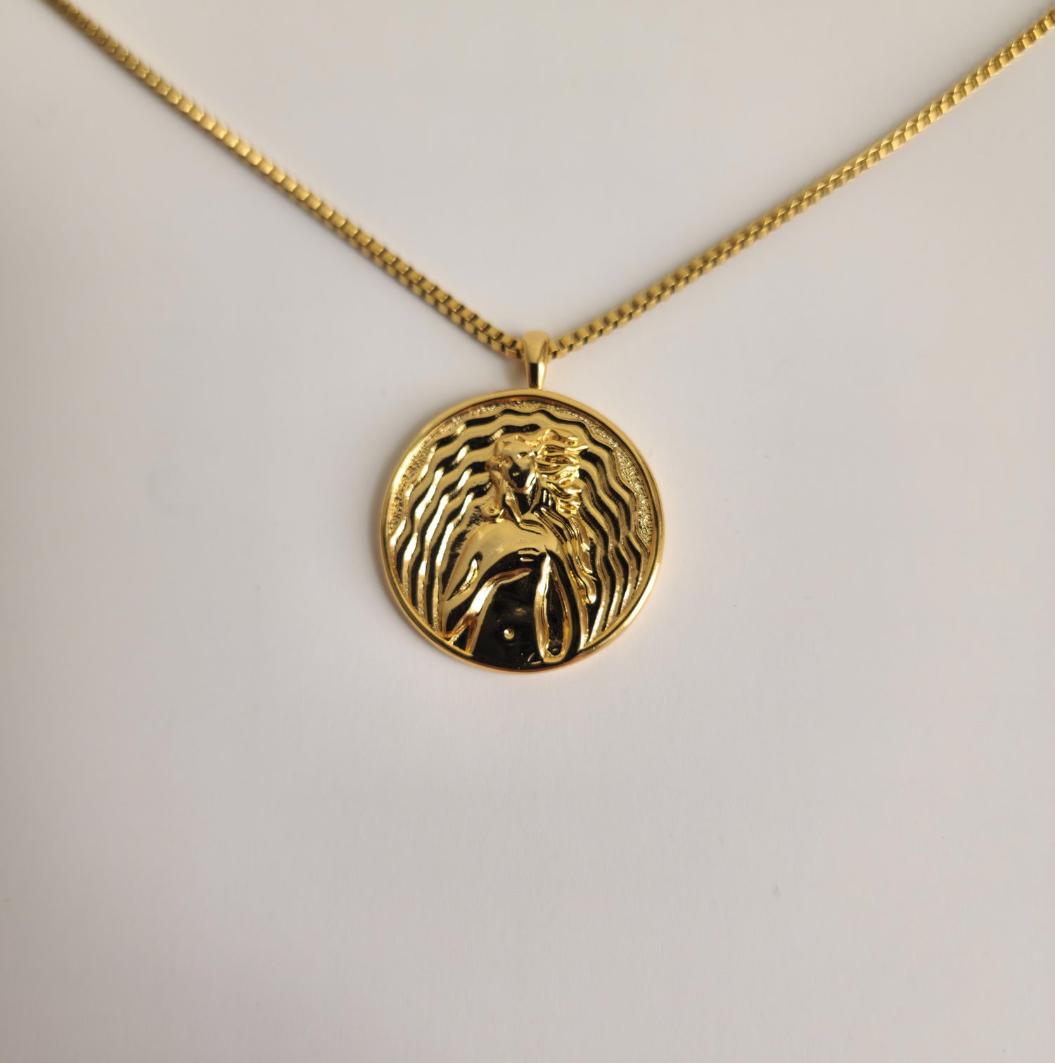 Aphrodite Coin Gold Necklace