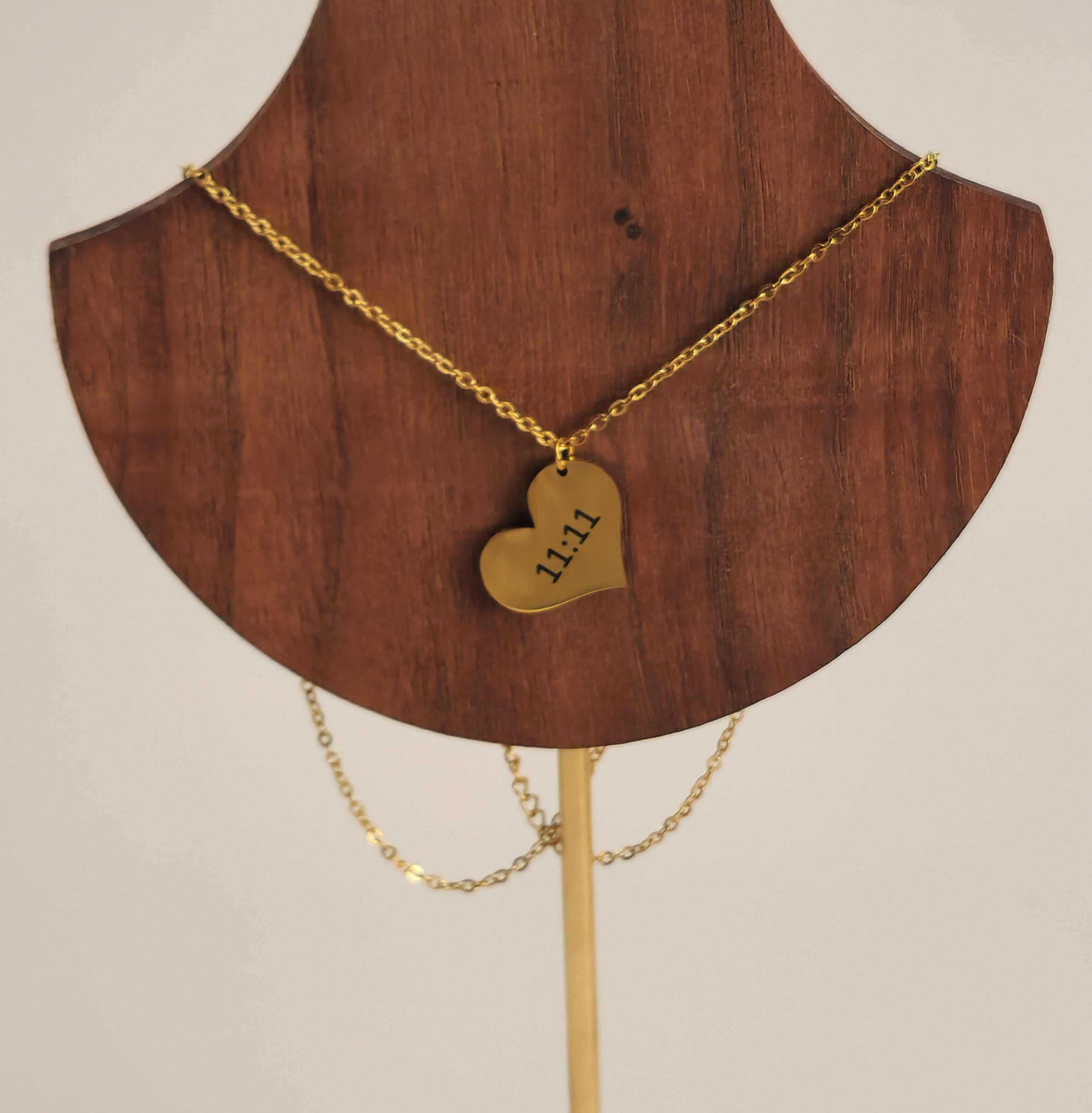 Gold 11:11 Heart Necklace