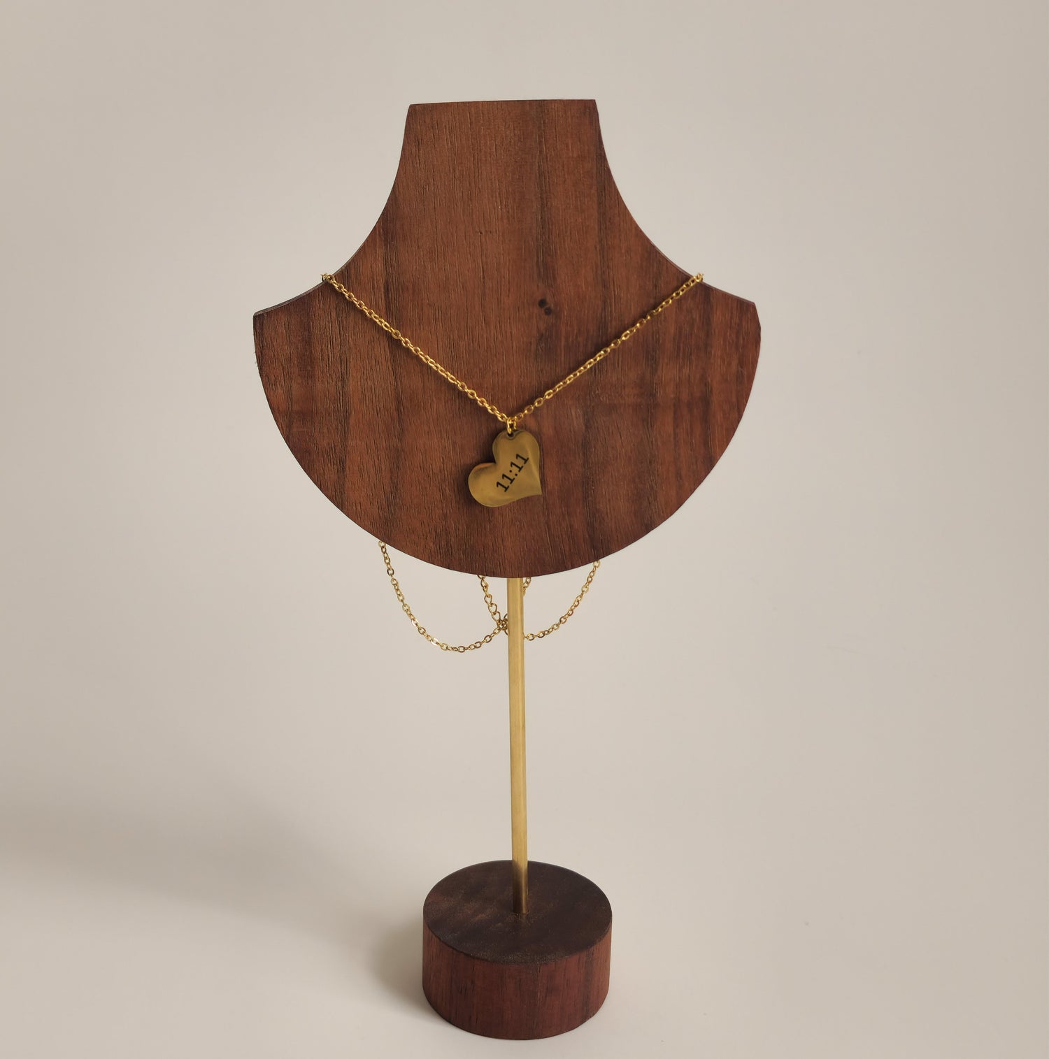 Gold 11:11 Heart Necklace