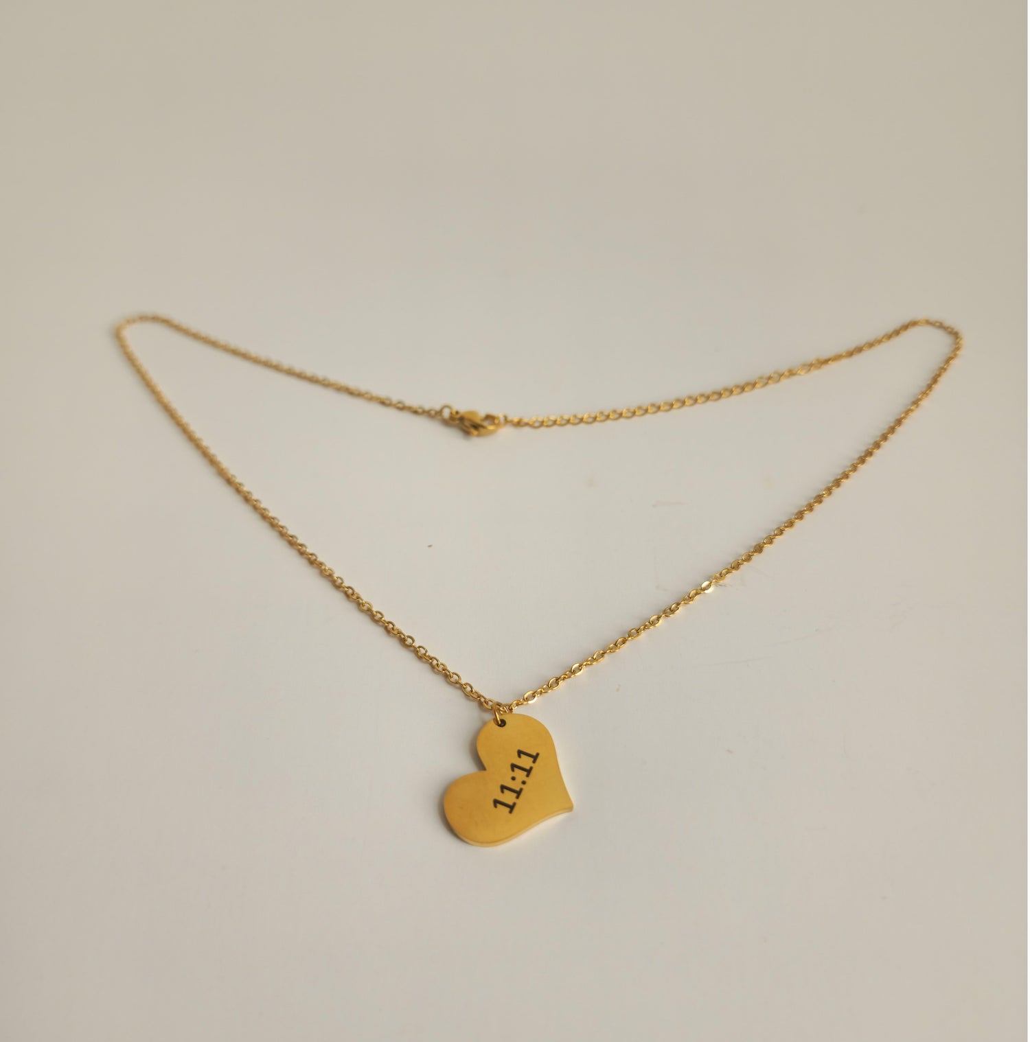 Gold 11:11 Heart Necklace