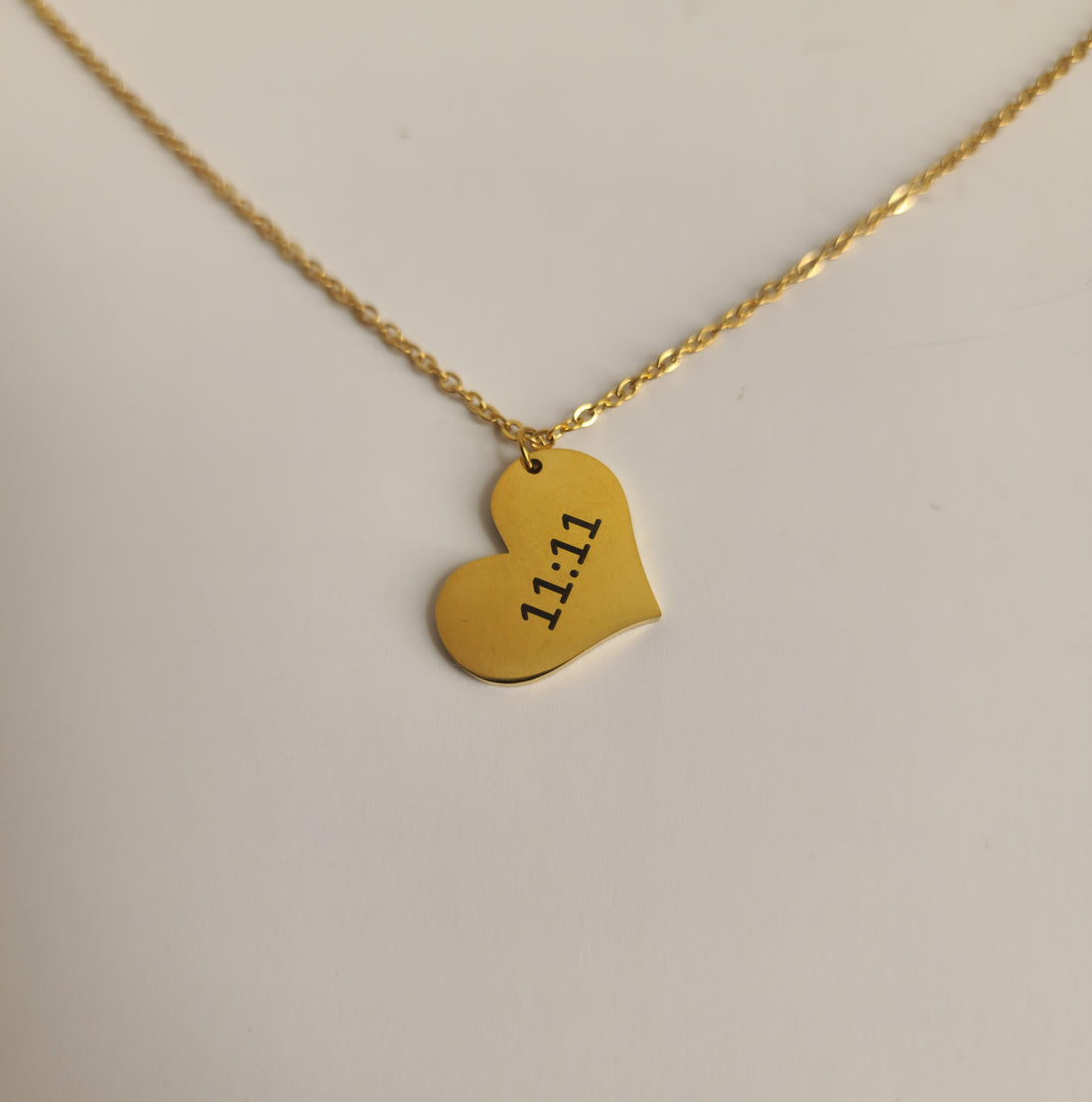 Gold 11:11 Heart Necklace