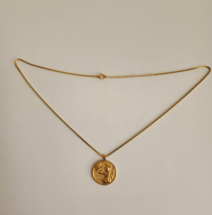 Athena Coin Gold Necklace