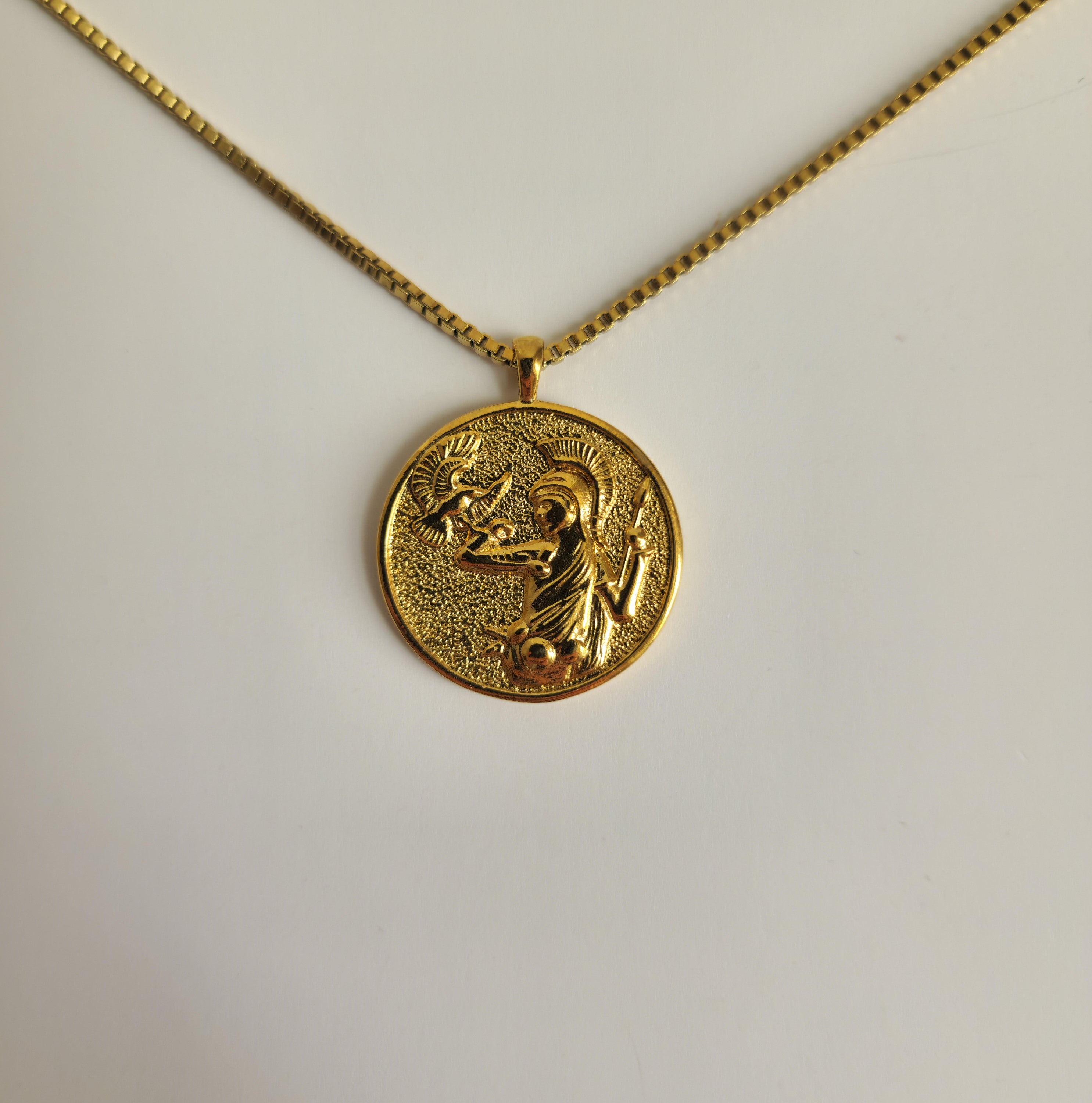 Athena Coin Gold Necklace