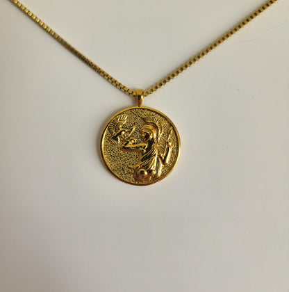 Athena Coin Gold Necklace