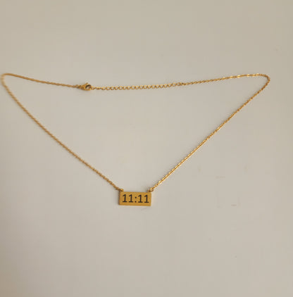 Gold 11:11 Bar Necklace