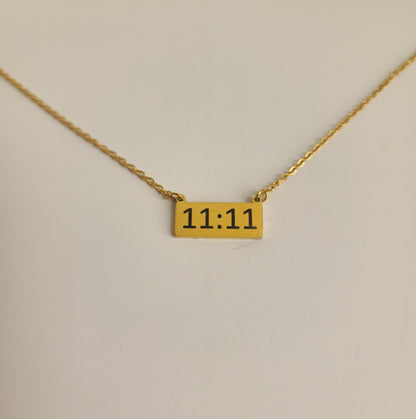 Gold 11:11 Bar Necklace