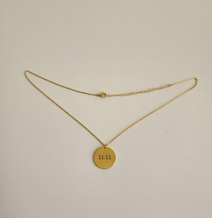 Gold 11:11 Coin Necklace