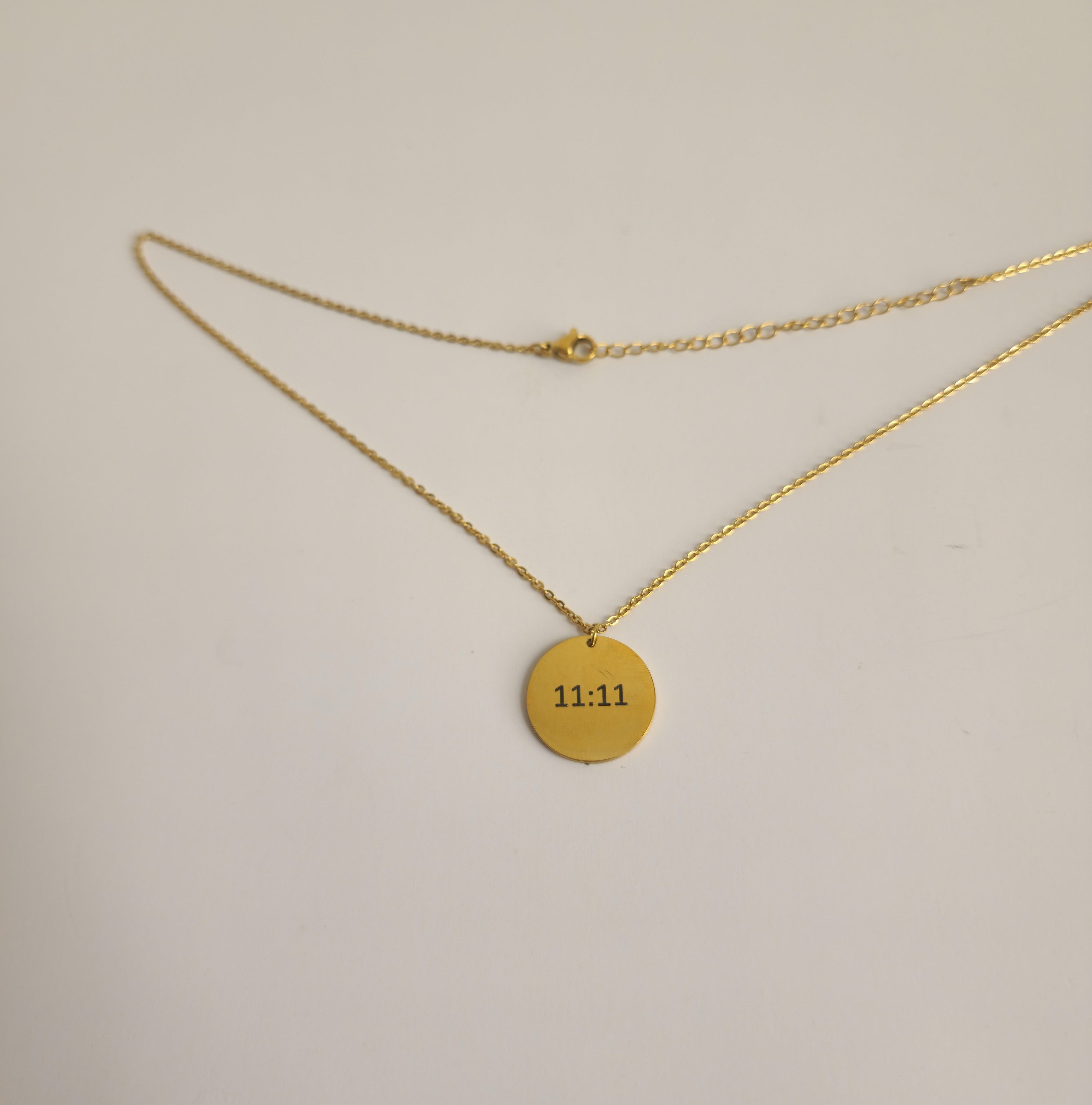 Gold 11:11 Coin Necklace
