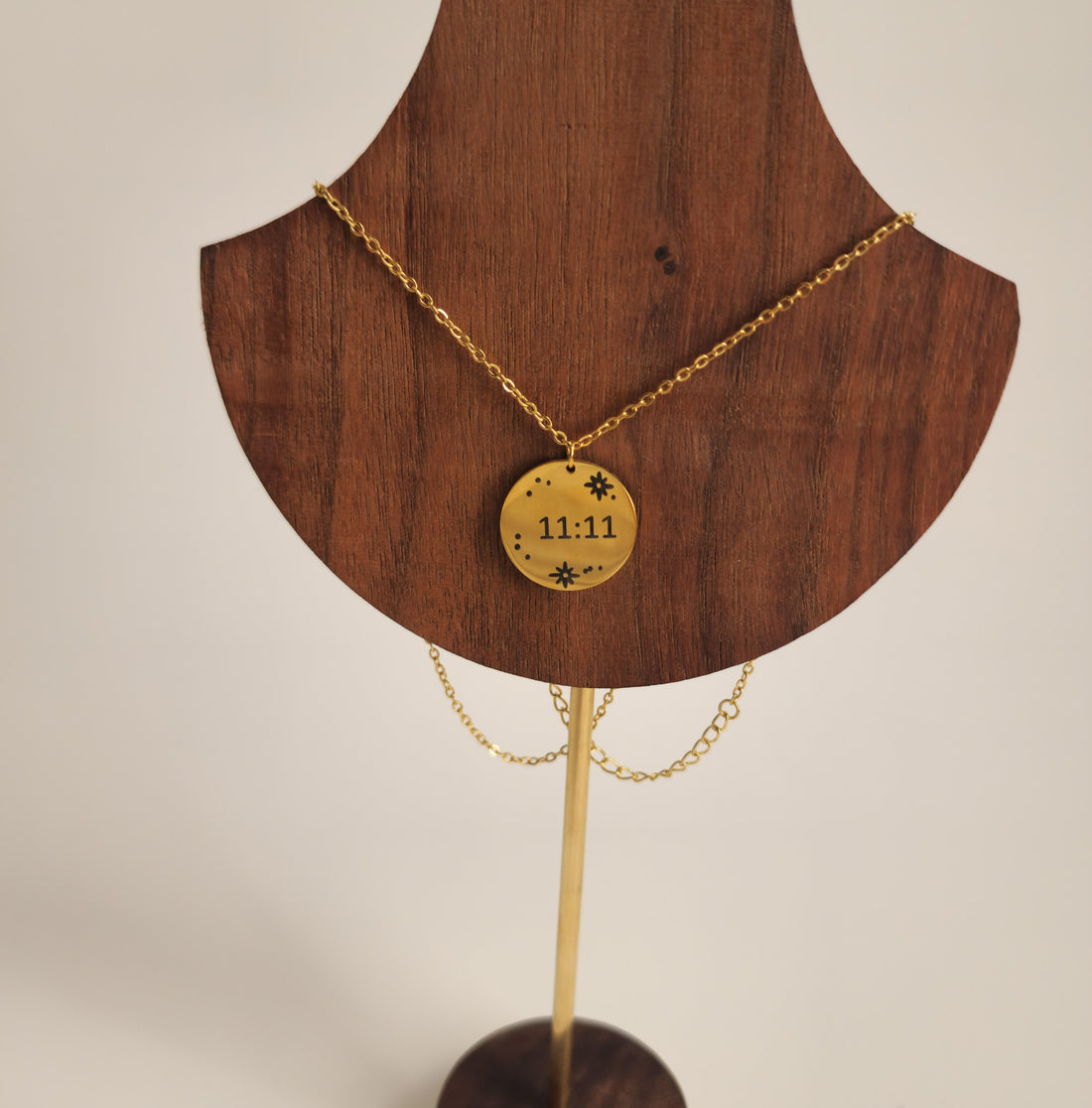 Gold 11:11 Stars Coin Necklace