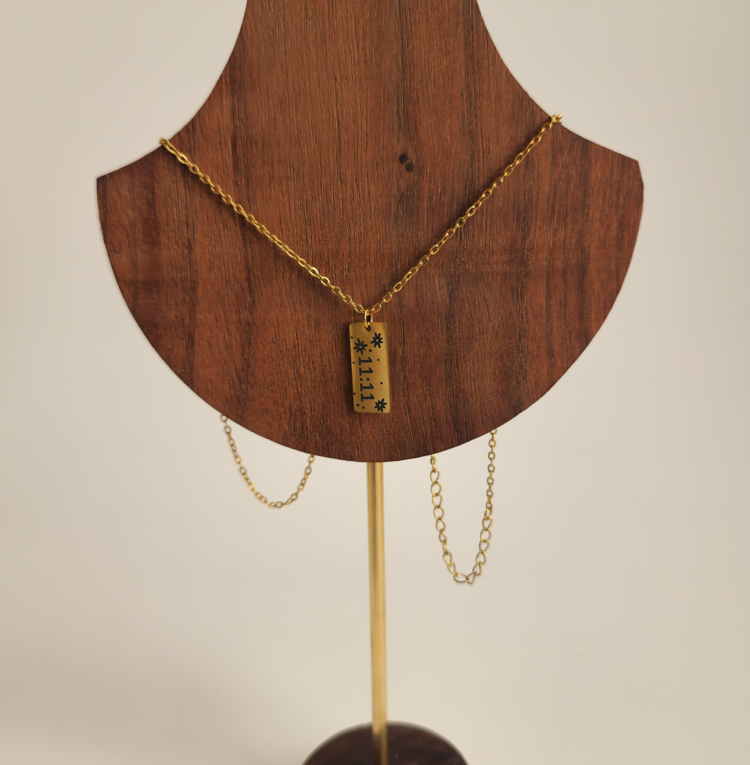 Gold 11:11 Stars Bar Necklace