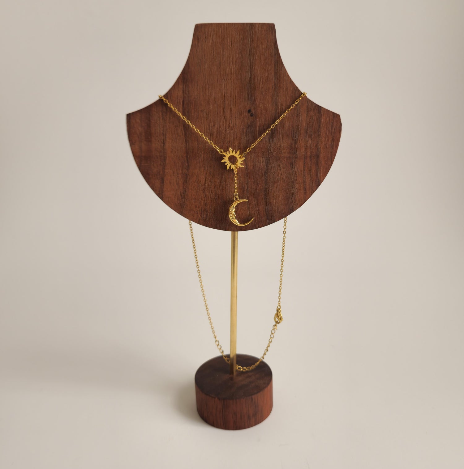 Sun &amp; Moon Y Gold Necklace