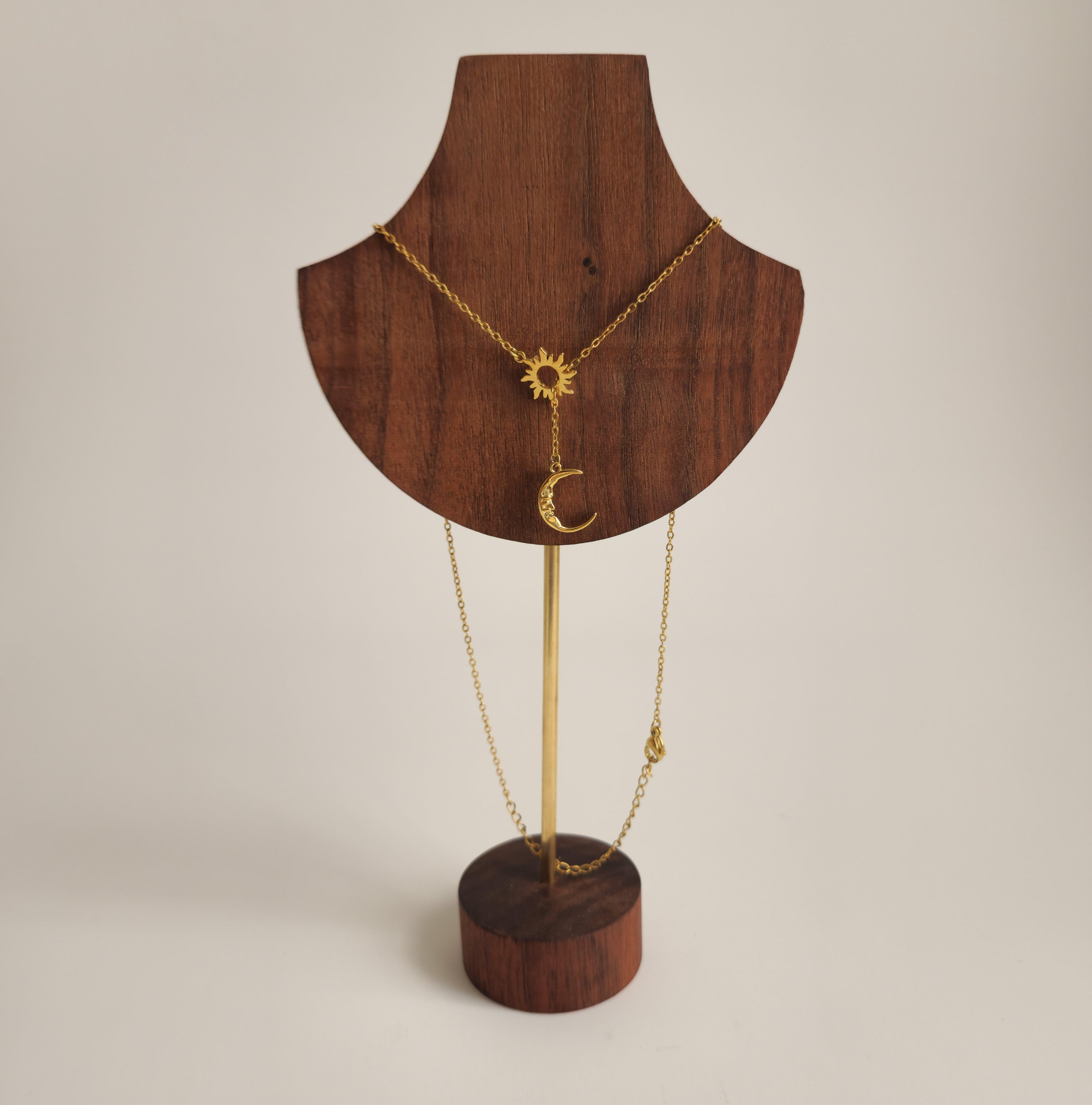 Sun &amp; Moon Y Gold Necklace