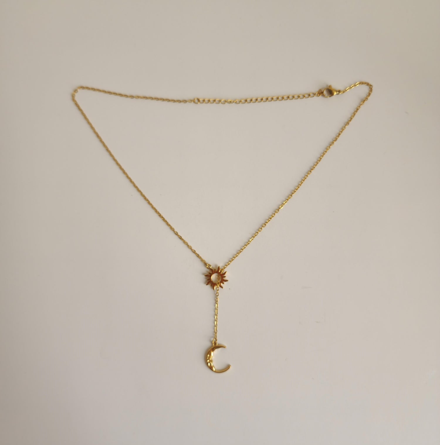 Sun &amp; Moon Y Gold Necklace