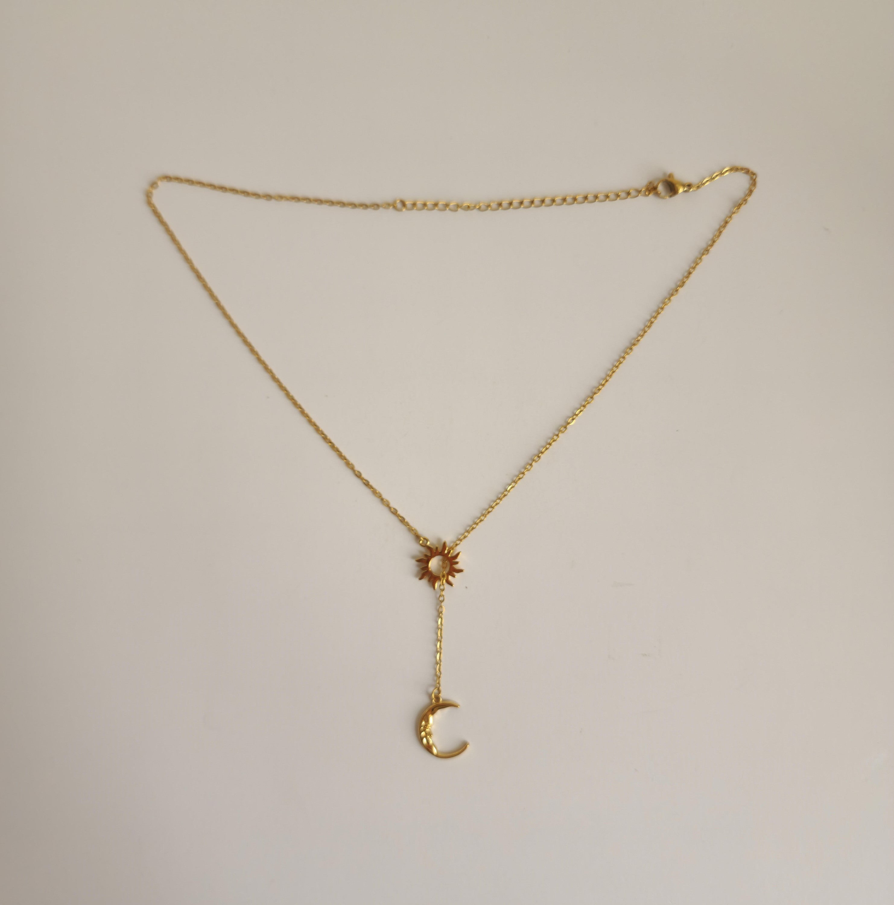 Sun &amp; Moon Y Gold Necklace