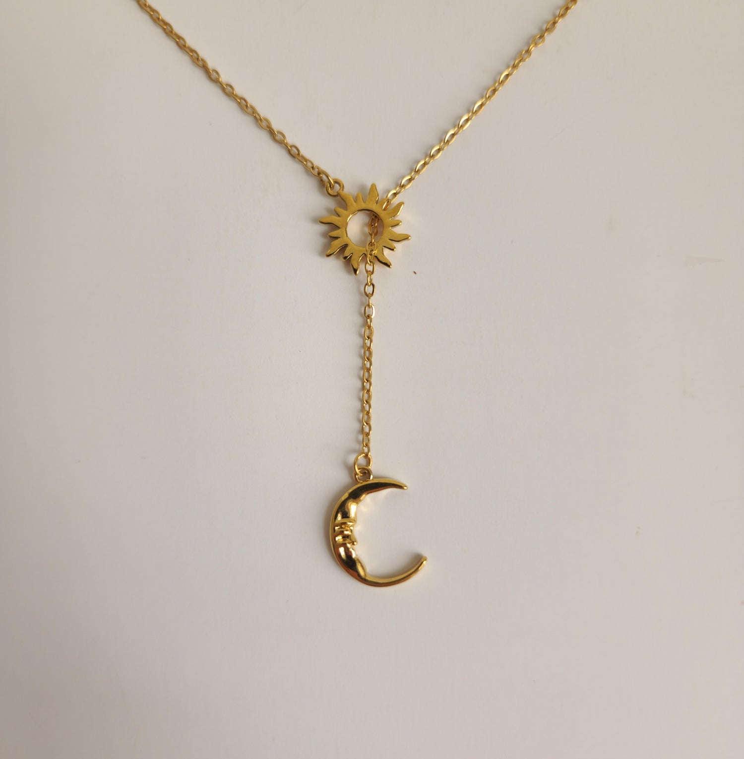 Sun &amp; Moon Y Gold Necklace