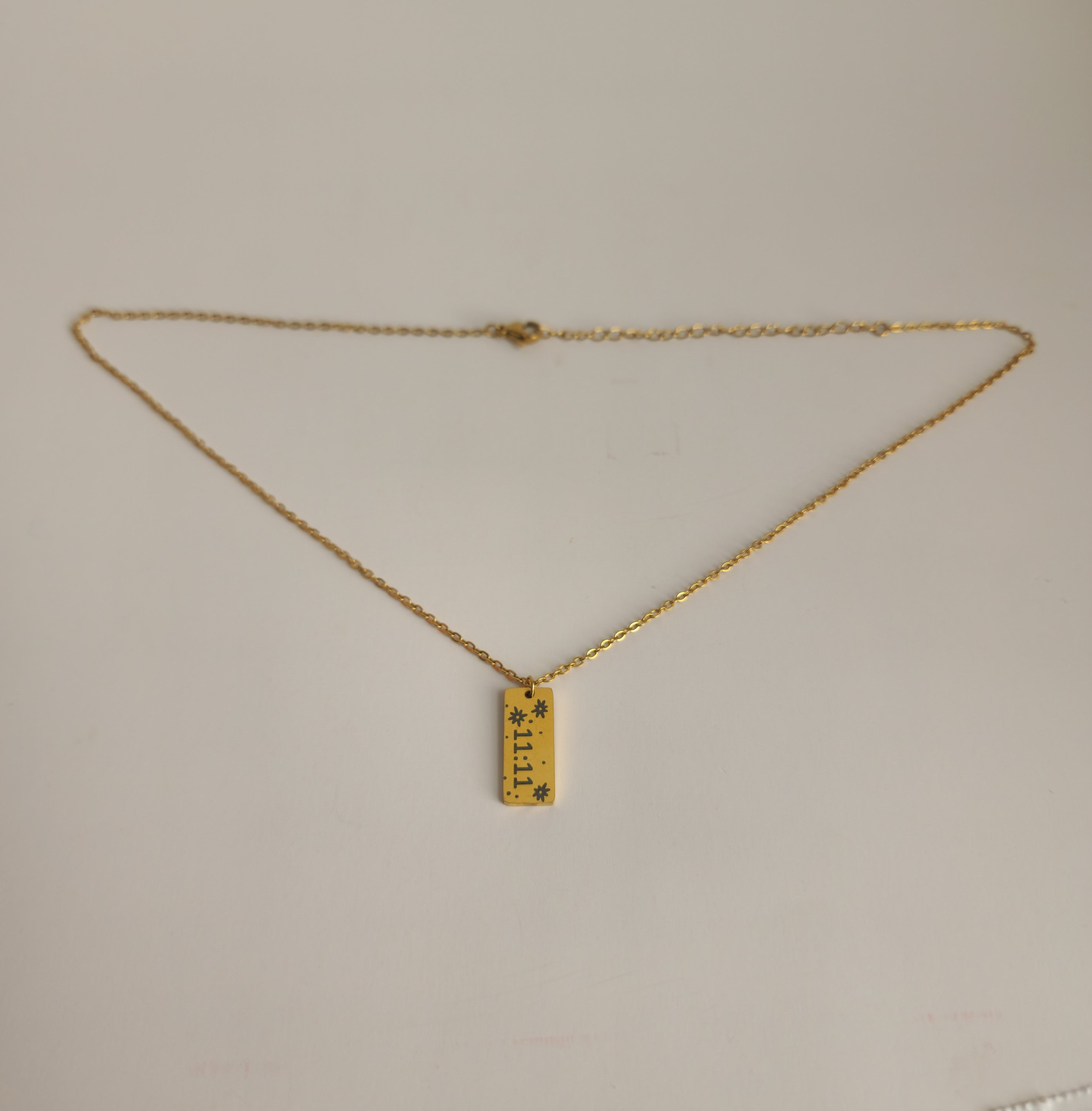 Gold 11:11 Stars Bar Necklace