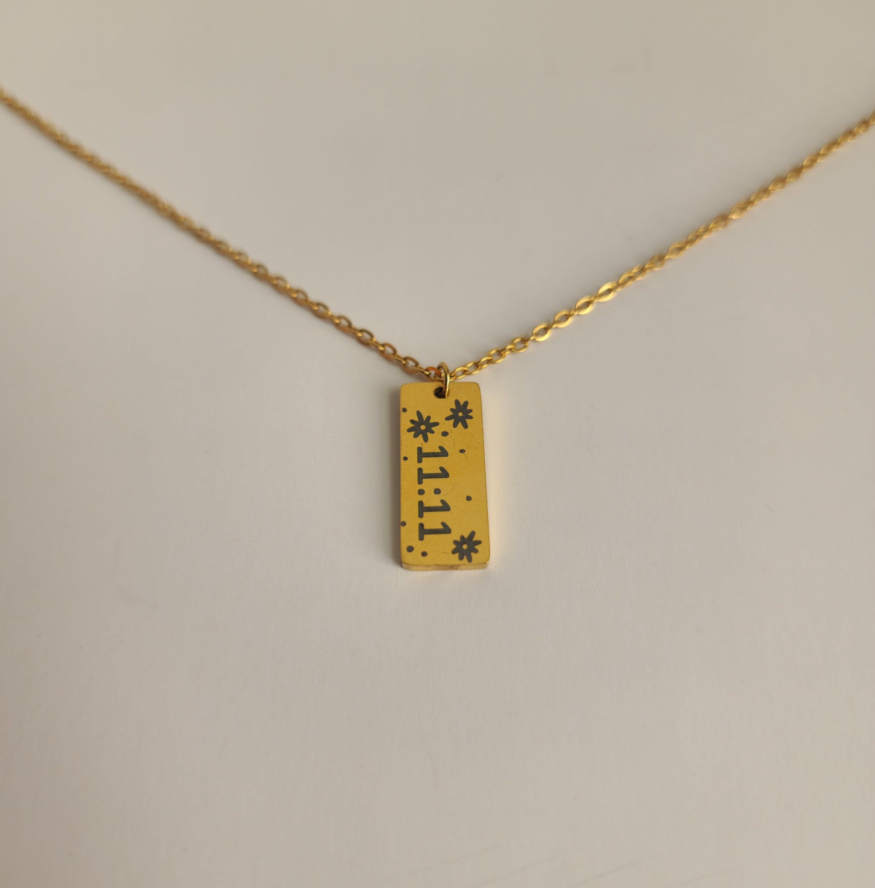 Gold 11:11 Stars Bar Necklace