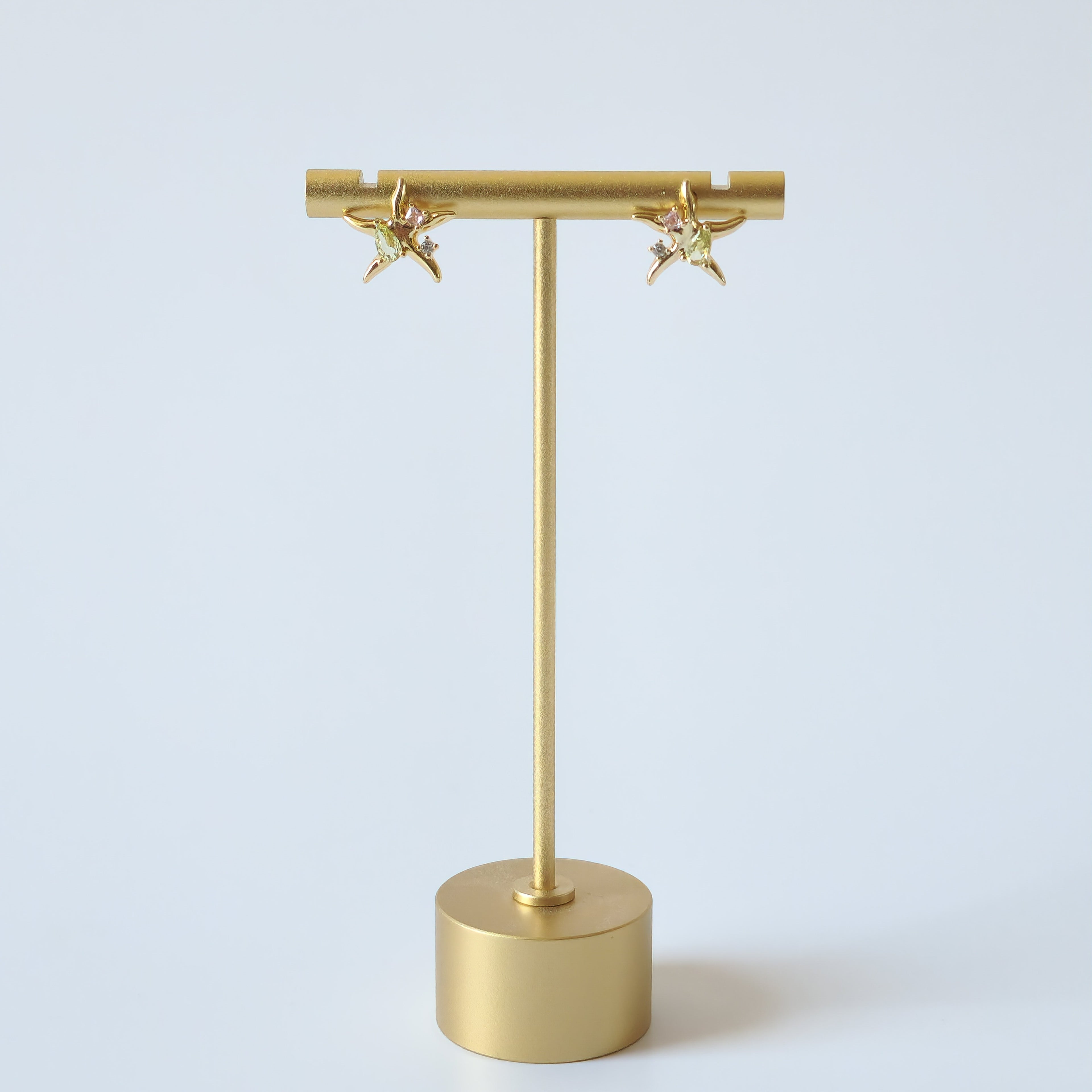 Gold Abstract Star Studs