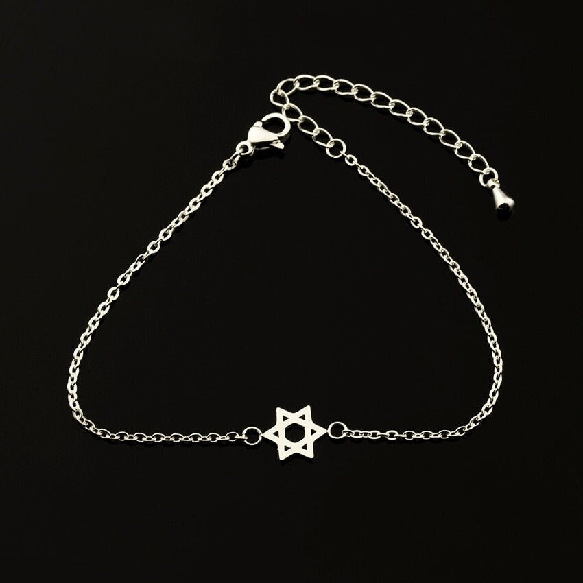Star of David, 18K Gold Jewish Bracelet, Dainty Minimalist Accessories, Delicate Handmade Jewelry for Women, Gift for Her