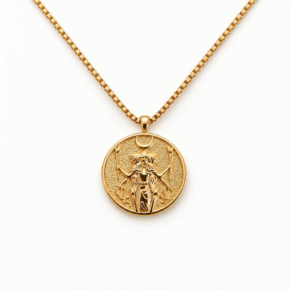 Hecate Coin Gold Necklace