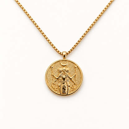 Hecate Coin Gold Necklace
