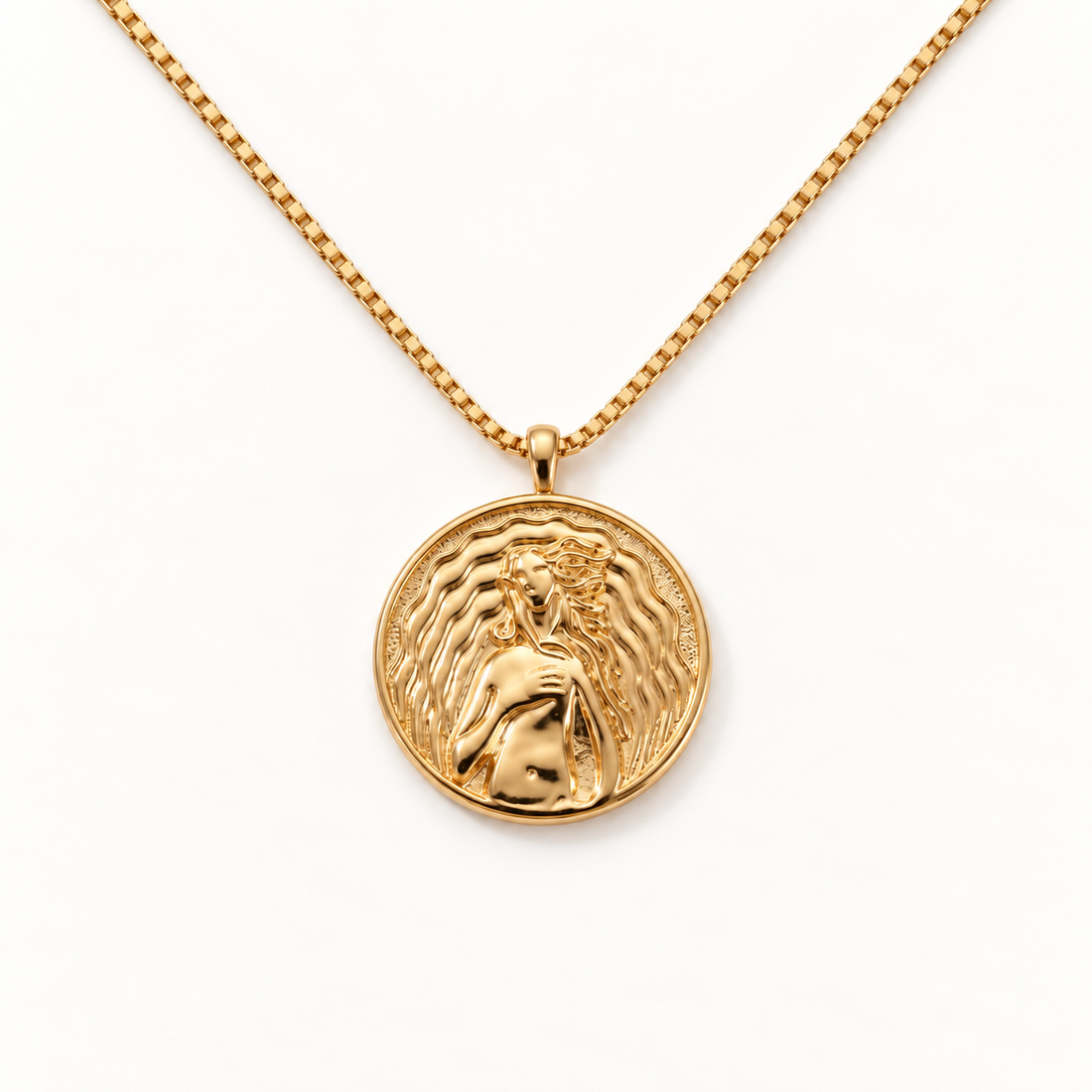 Aphrodite Coin Gold Necklace