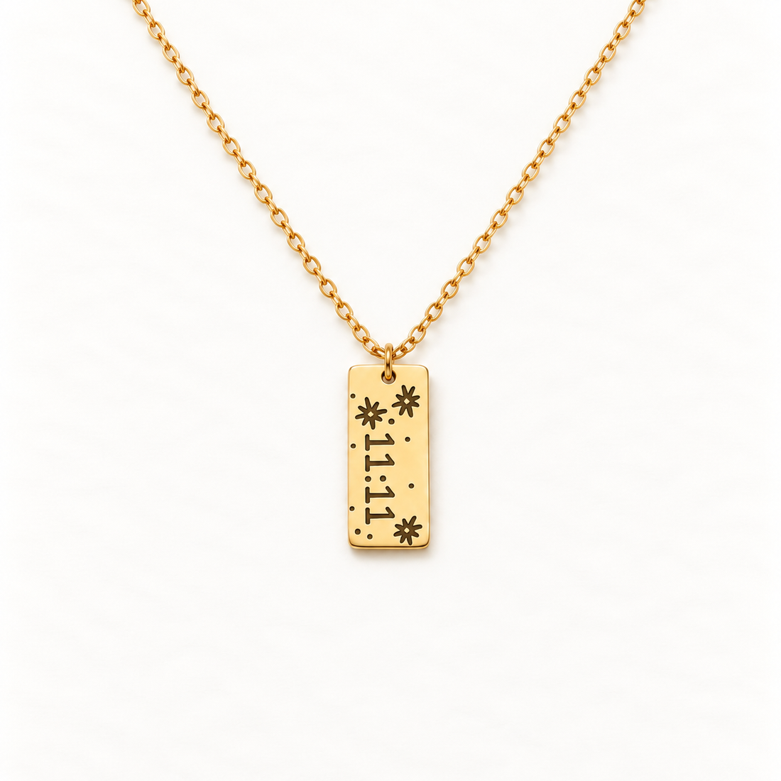11:11 Star Gold Bar Necklace