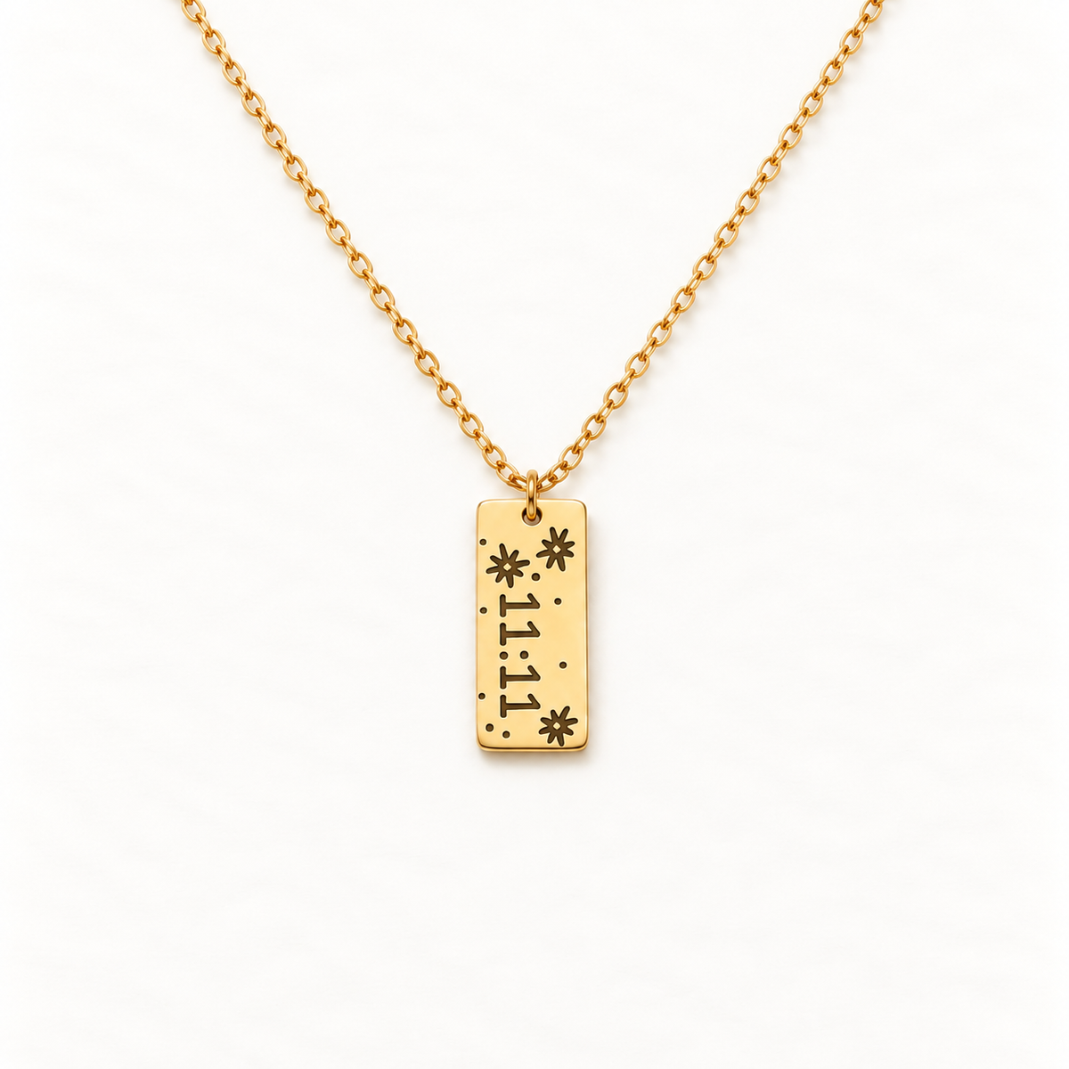 11:11 Star Gold Bar Necklace