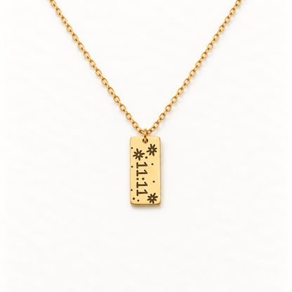 11:11 Star Gold Bar Necklace