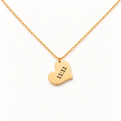 11:11 Heart Gold Necklace
