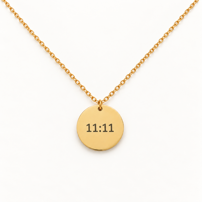 11:11 Coin Gold Necklace