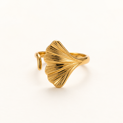 Ginkgo Leaf Gold Ring